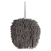 1pc White and Gray Absorbent Hanging Bathroom Towel