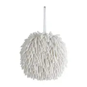 1pc White and Gray Absorbent Hanging Bathroom Towel